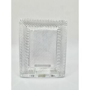 Vintage MIKASA Art Deco Picture Frame Clear Heavy Glass Crystal Ribbed 4x5